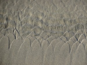 Patterns in the sand. Driftwood Beach, Oregon