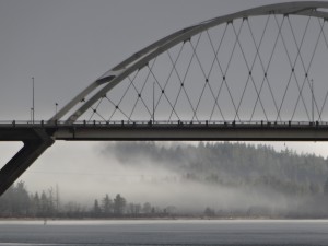 Foggy Bridge in Waldport, Oregon